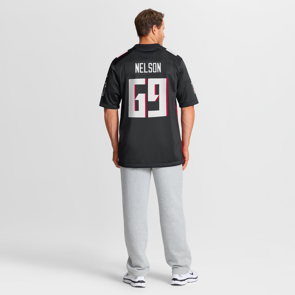 Men's Atlanta Falcons Jack Nelson Nike  Black Team Game Jersey