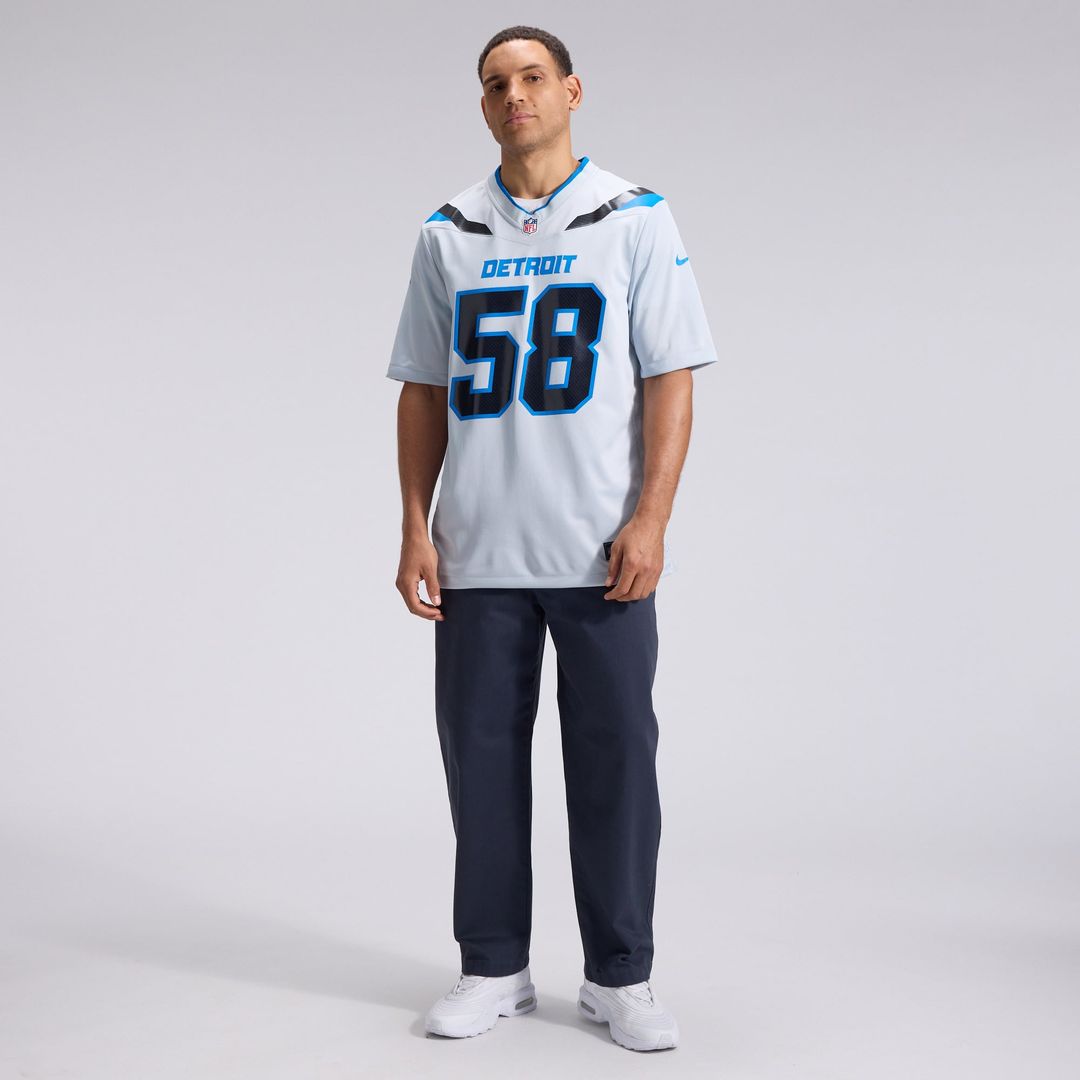 Men's Detroit Lions Penei Sewell Nike Silver 2026 Rivalries Collection Game Jersey