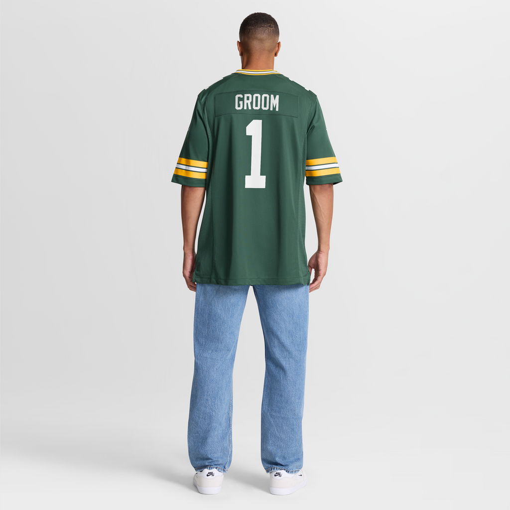 Men's Green Bay Packers Number 1 Groom Nike Green Game Jersey
