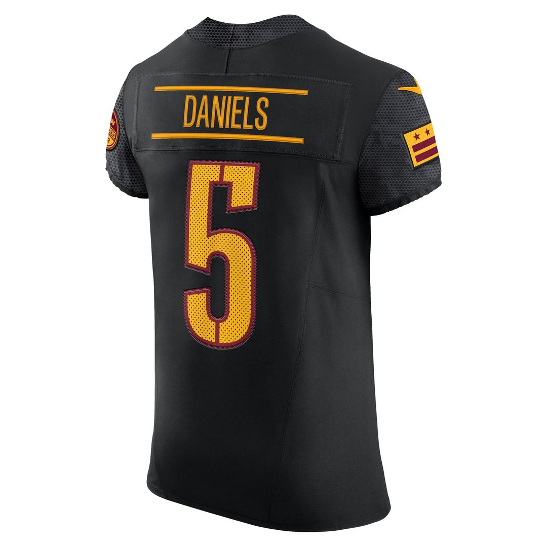 Men's Washington Commanders Jayden Daniels Nike Black Alternate Vapor F.U.S.E. Elite Jersey