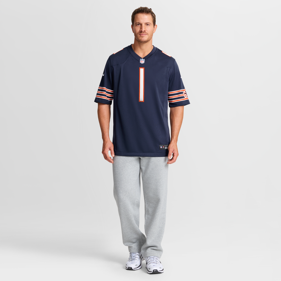 Men's Chicago Bears Number 1 Groom Nike Navy Game Jersey