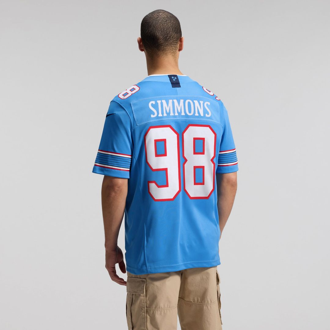 Men's Tennessee Titans Jeffery Simmons Nike Light Blue Team Vapor F.U.S.E. Stitched Limited Jersey