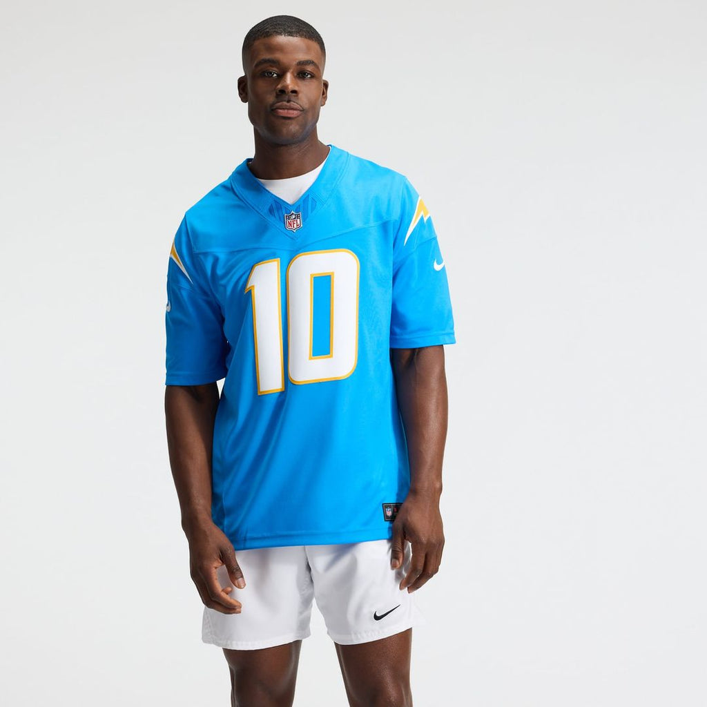 Men's Los Angeles Chargers Justin Herbert Nike Navy Alternate Super Chargers Vapor F.U.S.E. Stitched Limited Jersey