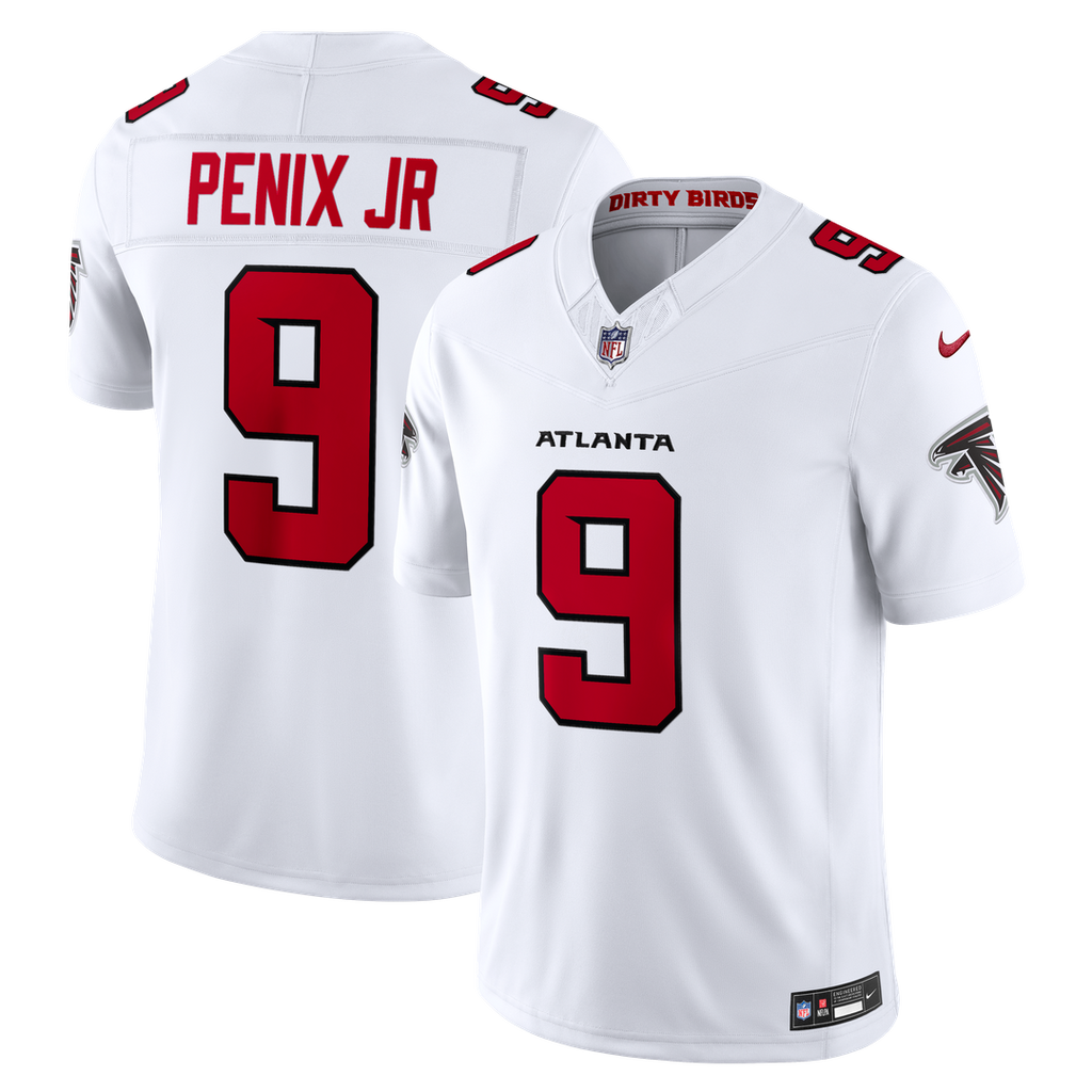 Men's Atlanta Falcons Michael Penix Jr. Nike White Vapor F.U.S.E. Stitched Limited Jersey