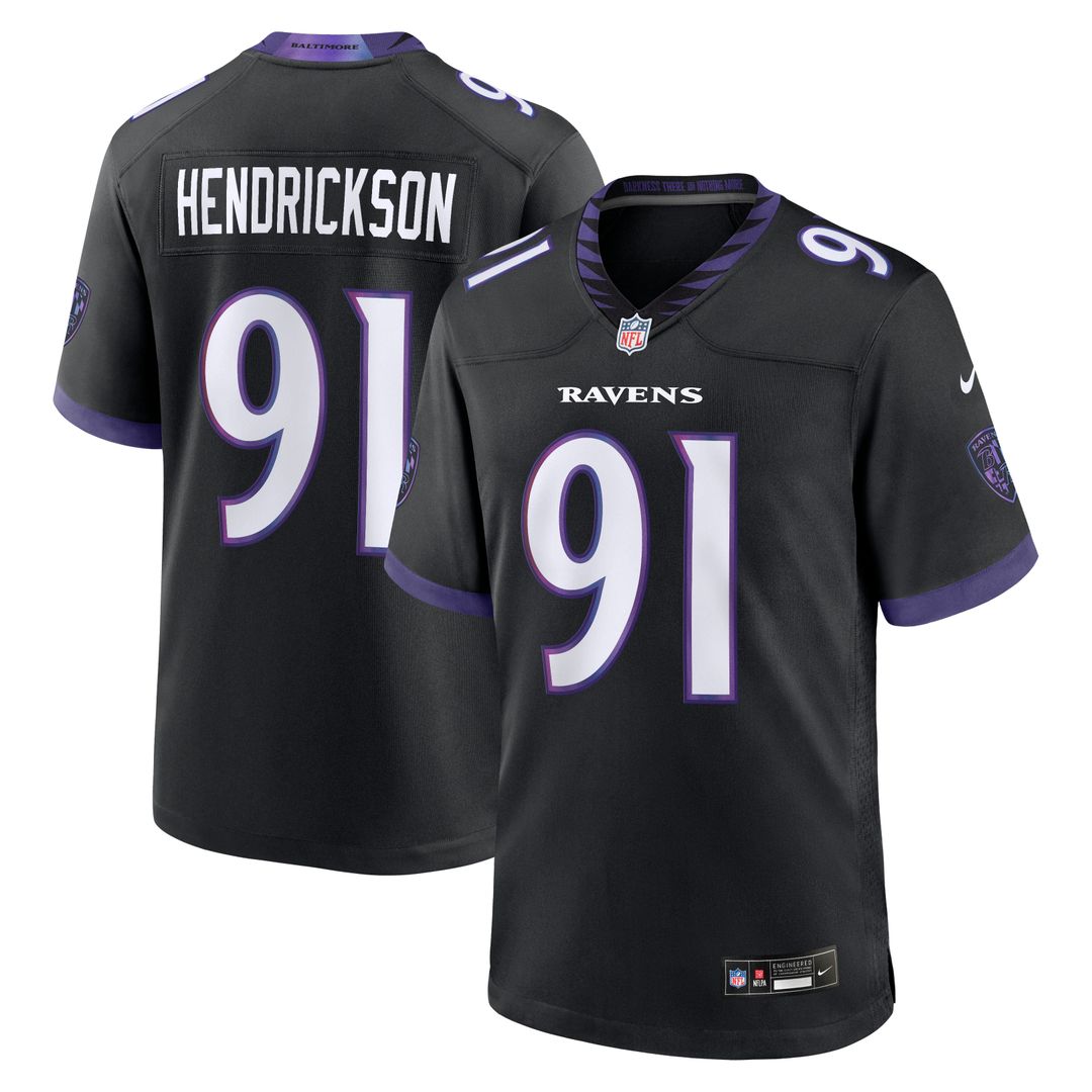 Men's Baltimore Ravens Trey Hendrickson Nike Purple Team Game Jersey