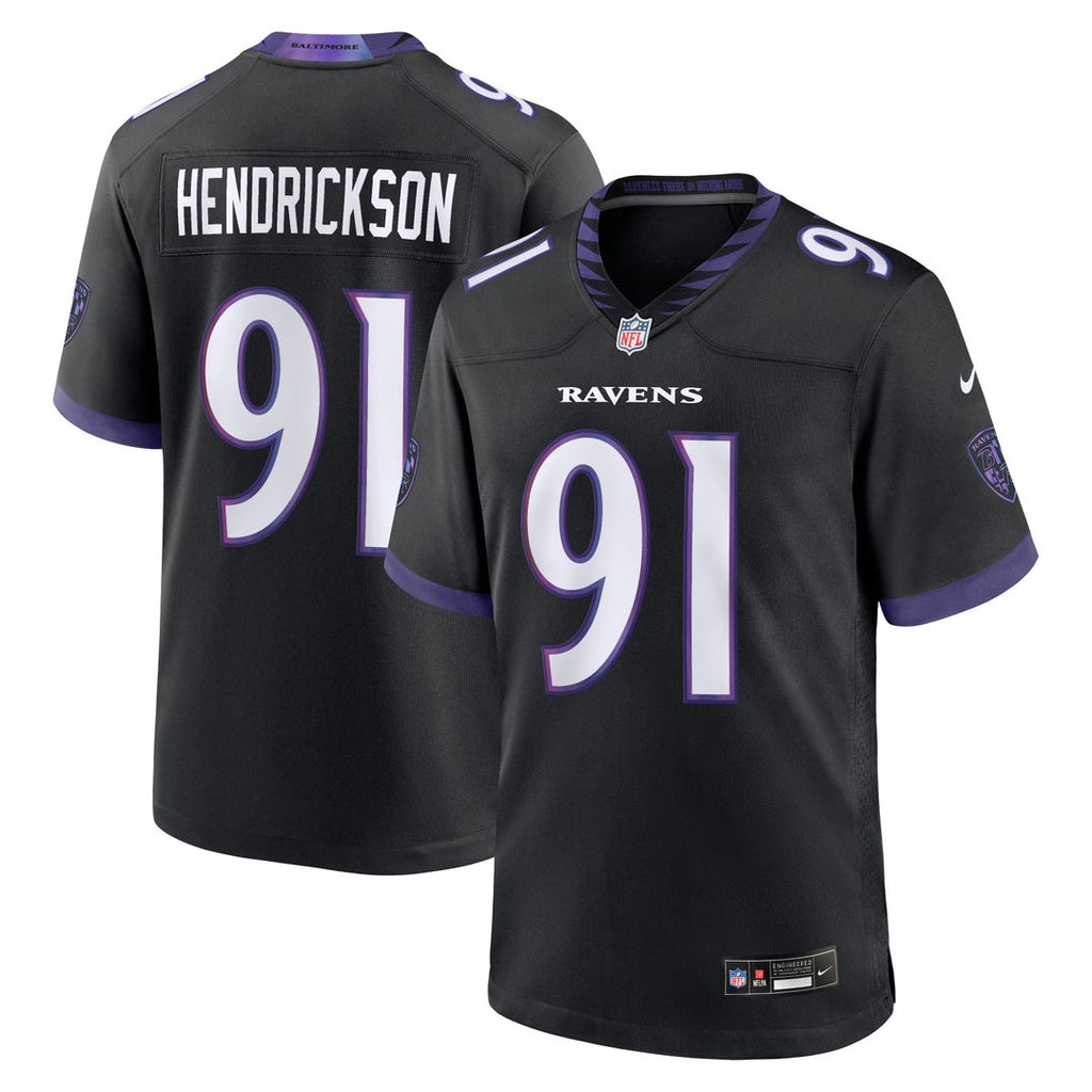 Men's Baltimore Ravens Trey Hendrickson Nike Black Alternate Game Jersey