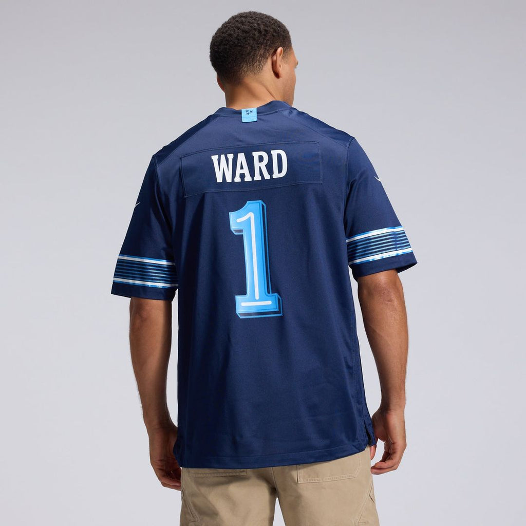 Men's Tennessee Titans Cameron Ward Nike Navy 2026 Rivalries Collection Game Jersey