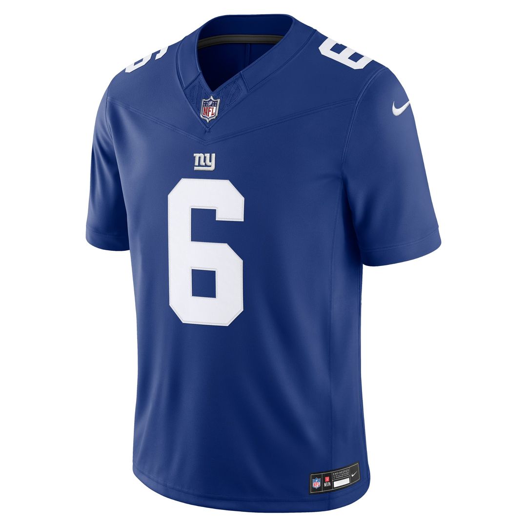 Men's New York Giants Jaxson Dart Nike Royal Team Vapor F.U.S.E. Stitched Limited Jersey