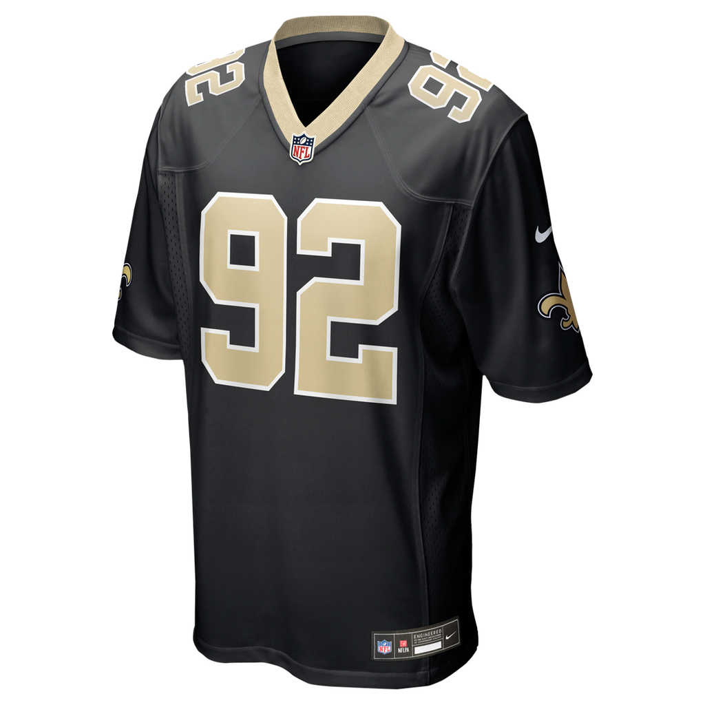 Men's New Orleans Saints Davon Godchaux Nike  Black Team Game Jersey