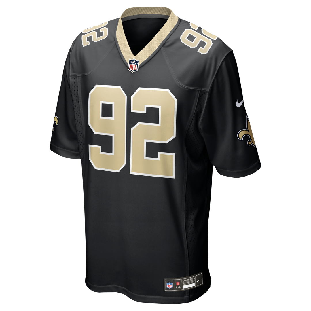 Men's New Orleans Saints Davon Godchaux Nike  Black Team Game Jersey