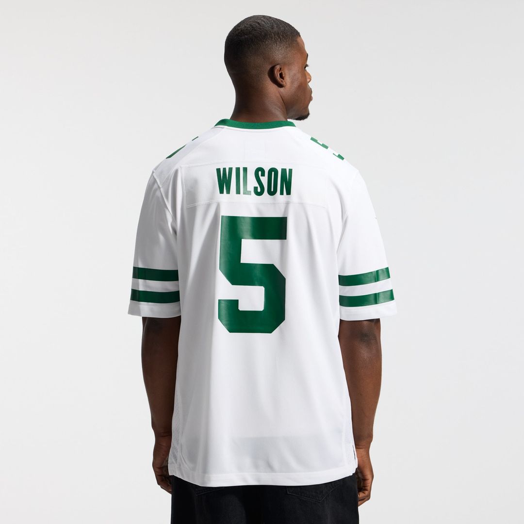 Men's New York Jets Garrett Wilson Nike Legacy Green Game Jersey