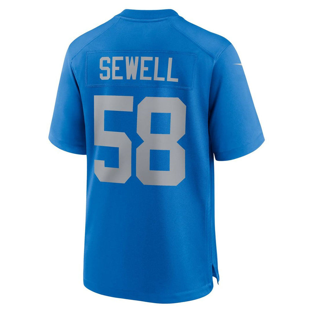 Men's Detroit Lions Penei Sewell Nike  Blue Alternate Game Jersey