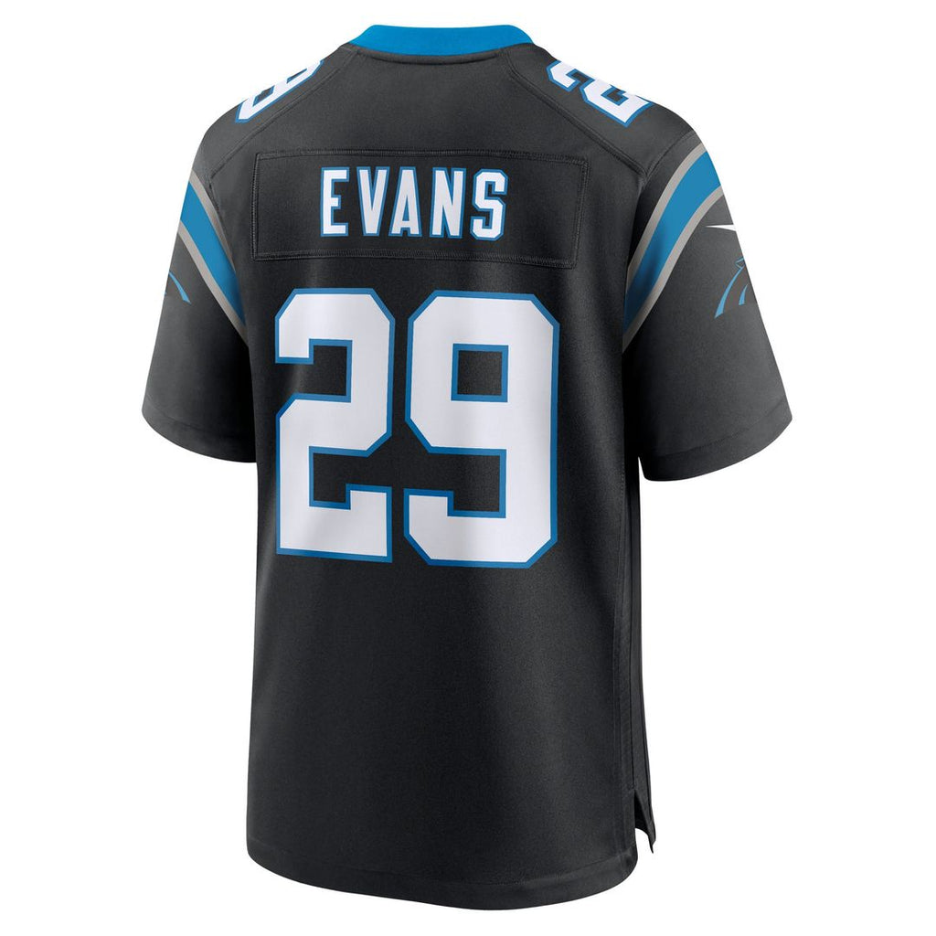 Men's Carolina Panthers Akayleb Evans Nike  Black Team Game Jersey