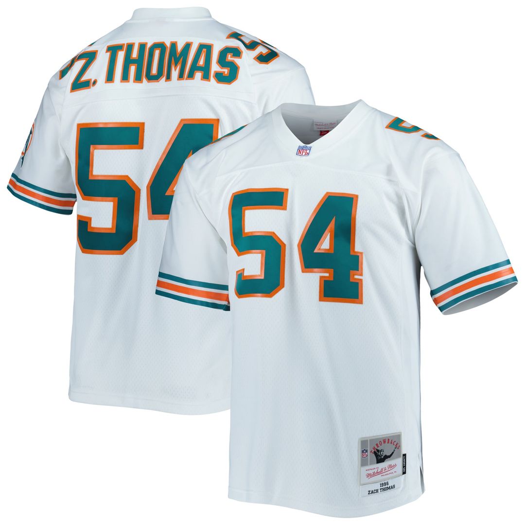 Men's Miami Dolphins Zach Thomas Mitchell & Ness Aqua Legacy Replica Jersey