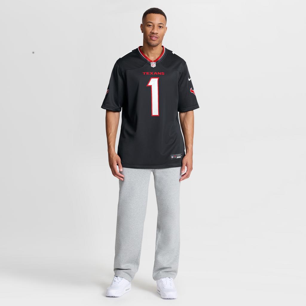Men's Houston Texans Number 1 Groom Nike Navy Game Jersey