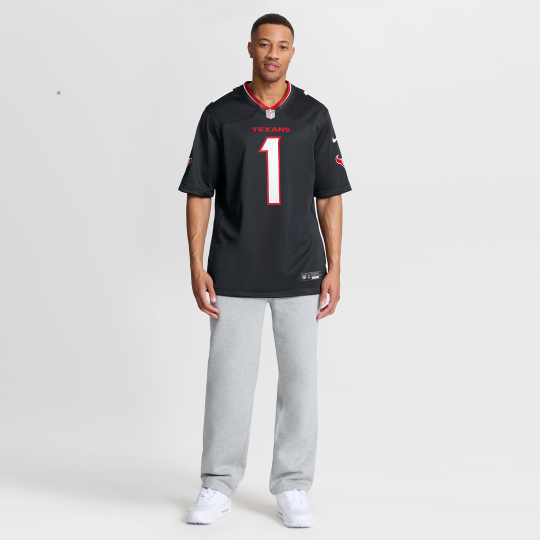 Men's Houston Texans Number 1 Groom Nike Navy Game Jersey