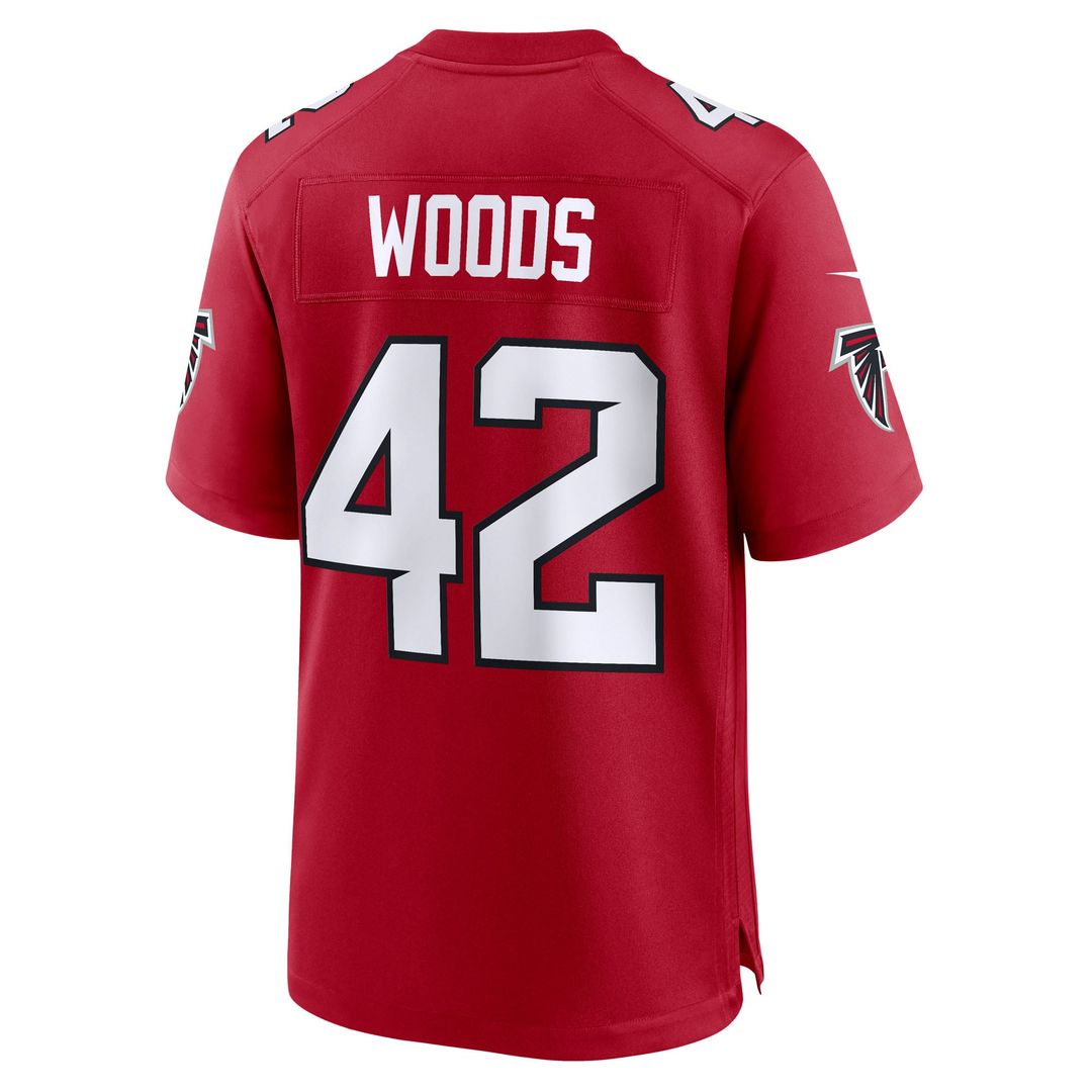 Men's Atlanta Falcons Josh Woods Nike Red Team Game Jersey