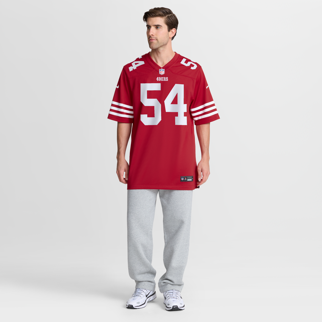 Men's San Francisco 49ers Fred Warner Nike Scarlet Player Game Jersey