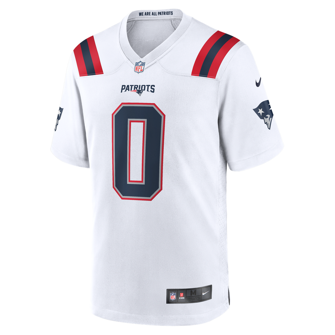 Men's New England Patriots Christian Gonzalez Nike White Game Jersey