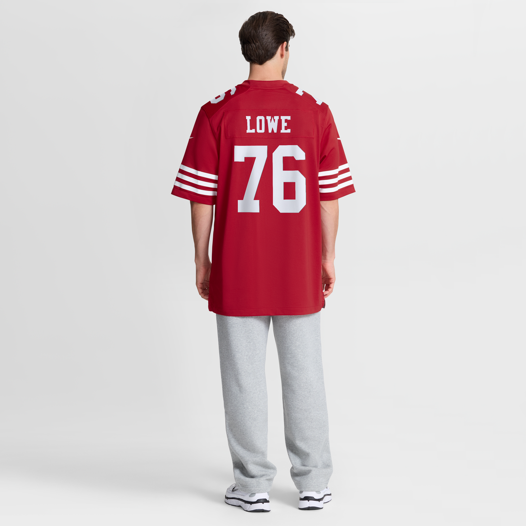 Men's San Francisco 49ers Vederian Lowe Nike  Scarlet Team Game Jersey