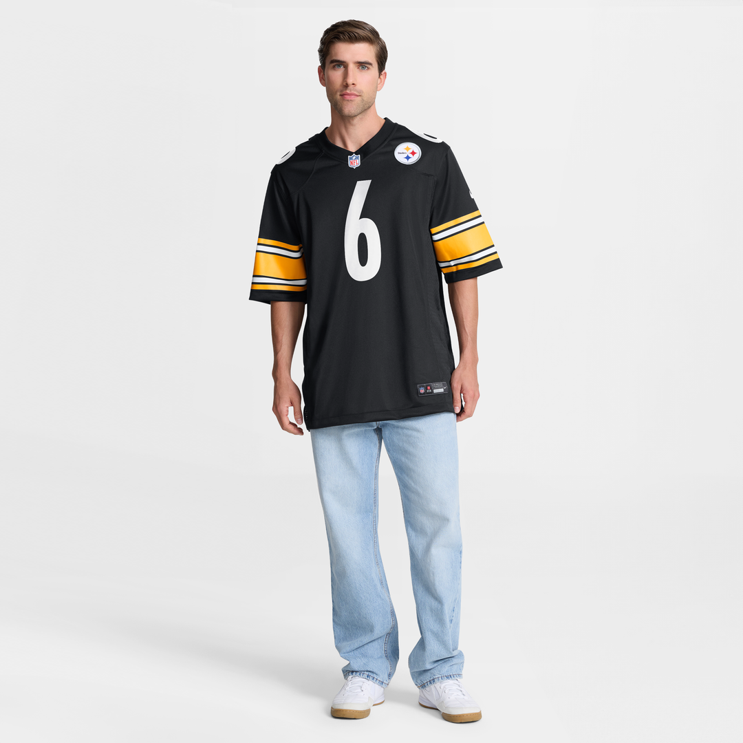 Men's Pittsburgh Steelers Patrick Queen Nike  Black  Game Jersey