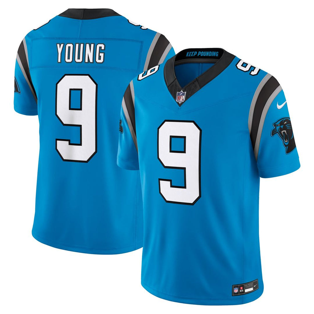 Men's Carolina Panthers Bryce Young Nike Blue Alternate Vapor F.U.S.E. Stitched Limited Jersey