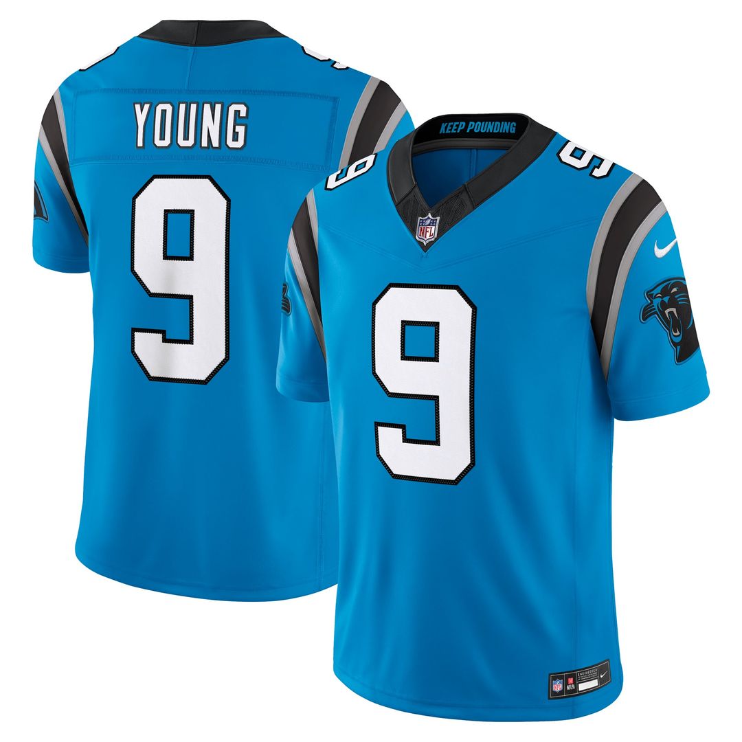 Men's Carolina Panthers Bryce Young Nike Blue Alternate Vapor F.U.S.E. Stitched Limited Jersey