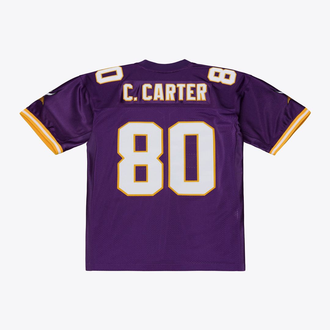 Men's Minnesota Vikings Cris Carter Mitchell & Ness Purple 2001 Authentic Throwback Jersey