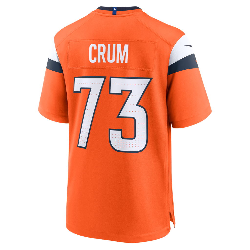 Men's Denver Broncos Frank Crum Nike  Orange Team Game Jersey