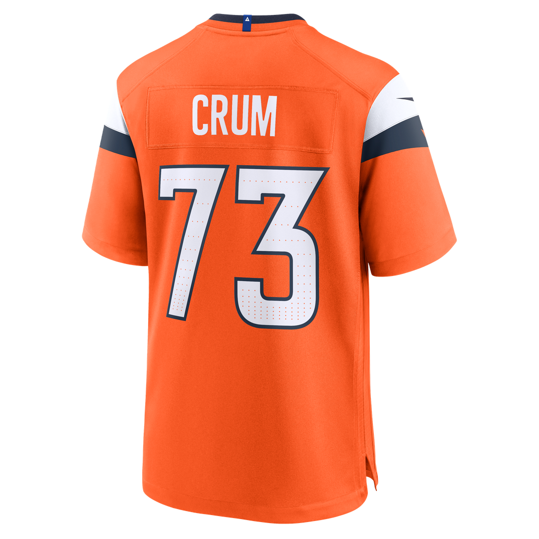 Men's Denver Broncos Frank Crum Nike  Orange Team Game Jersey