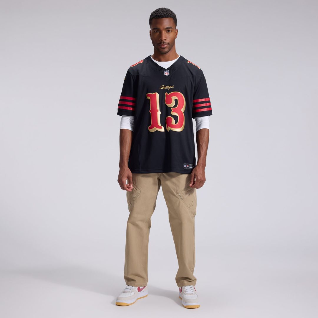 Men's San Francisco 49ers Brock Purdy Nike Black Rivalries Collection Stitched Limited Jersey