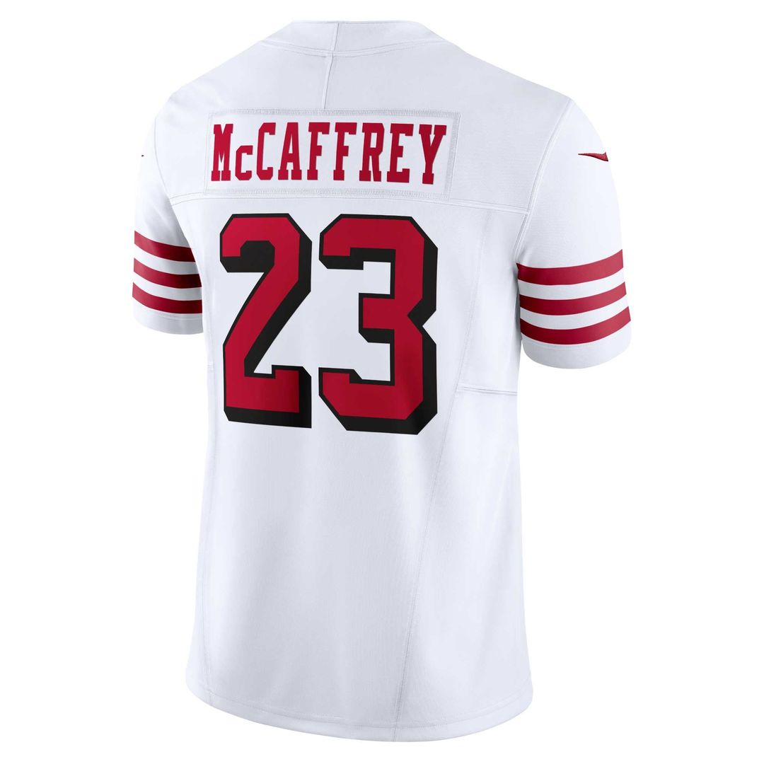 Men's San Francisco 49ers Christian McCaffrey Nike White Vapor F.U.S.E. Limited 2nd Alternate Jersey