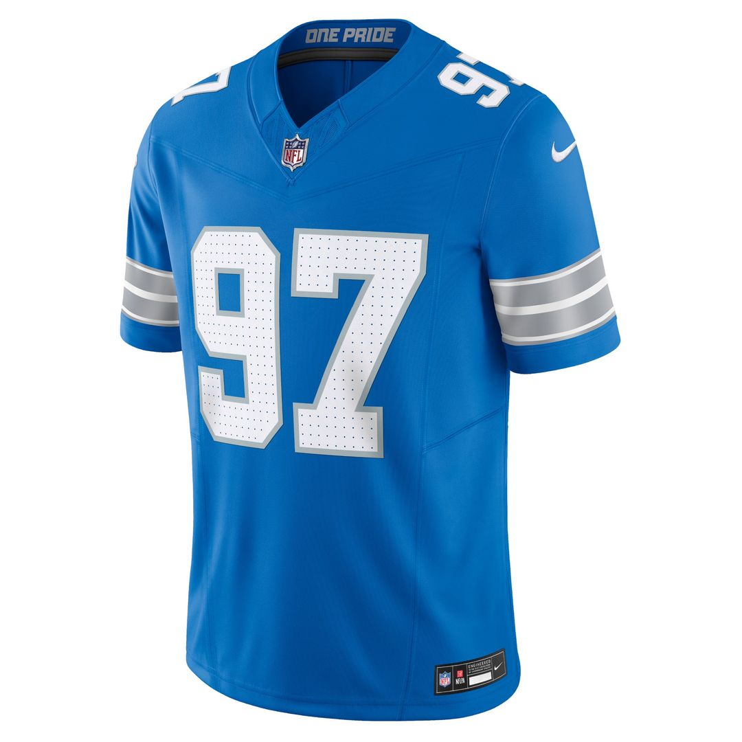 Men's Detroit Lions Aidan Hutchinson Nike Blue Team Vapor F.U.S.E. Limited Jersey