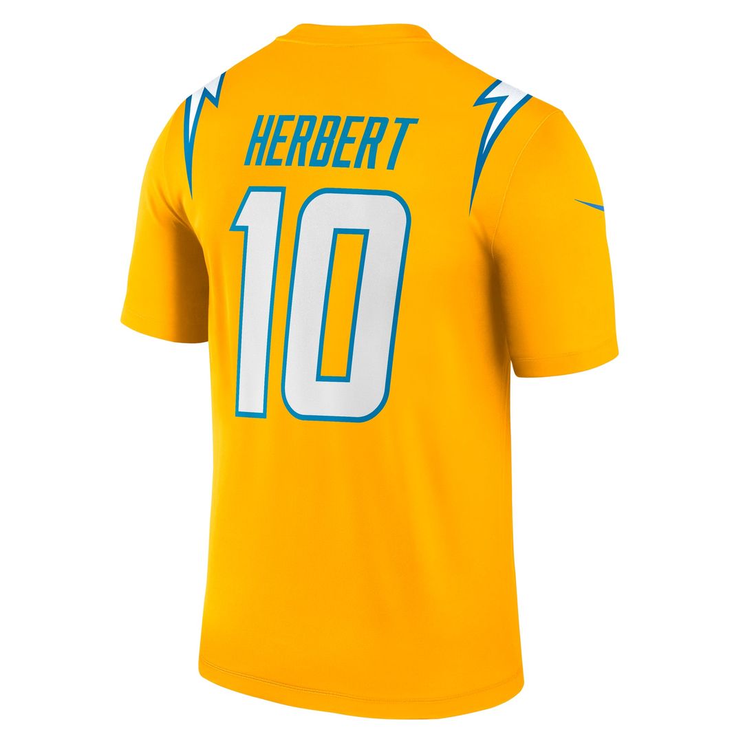 Men's Los Angeles Chargers Justin Herbert Nike Gold Alternate Charger Power Legend Player Performance Top