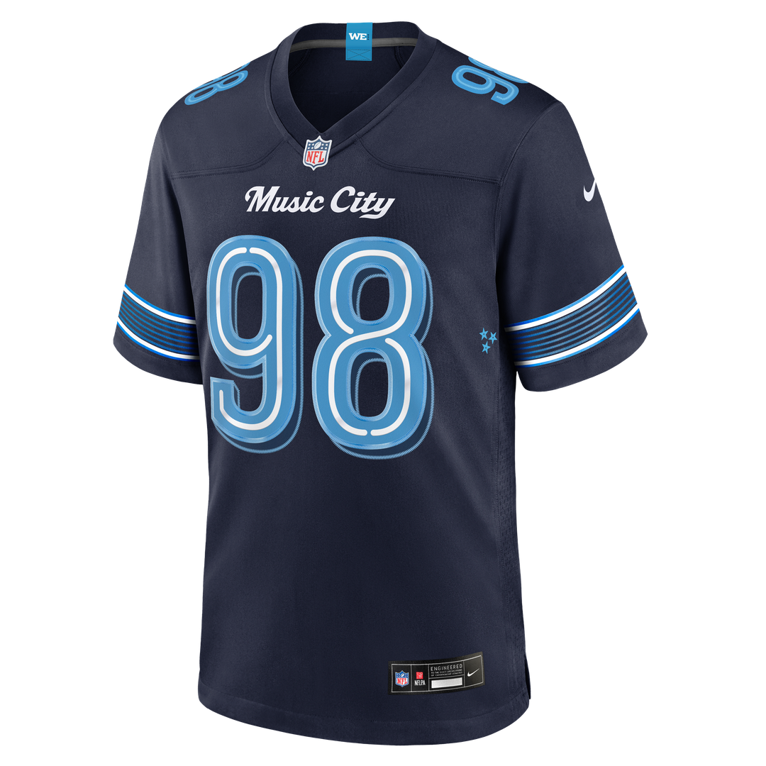 Men's Tennessee Titans Jeffery Simmons Nike Navy 2026 Rivalries Collection Game Jersey