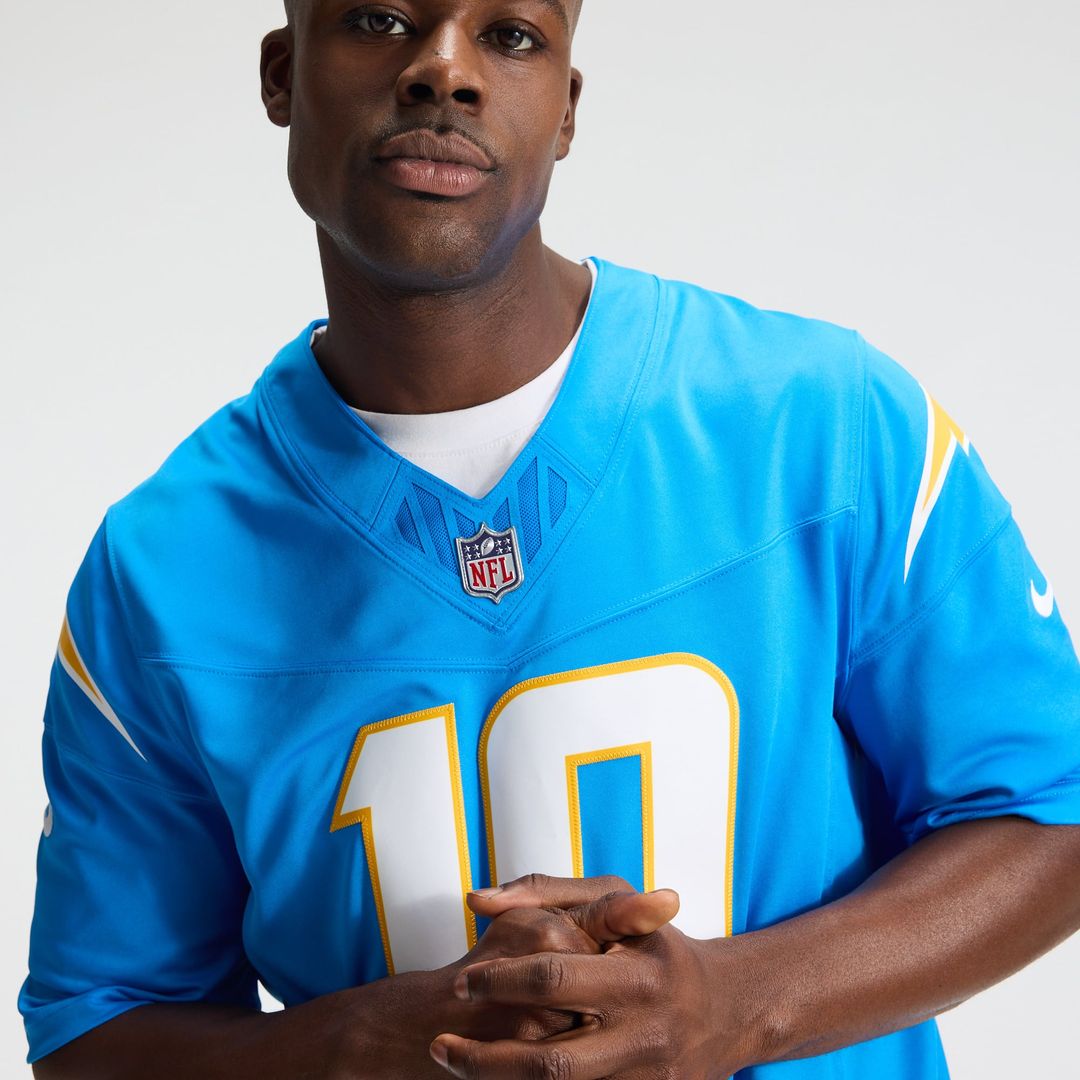 Men's Los Angeles Chargers Justin Herbert Nike Powder Blue Team Vapor F.U.S.E. Stitched Limited Jersey