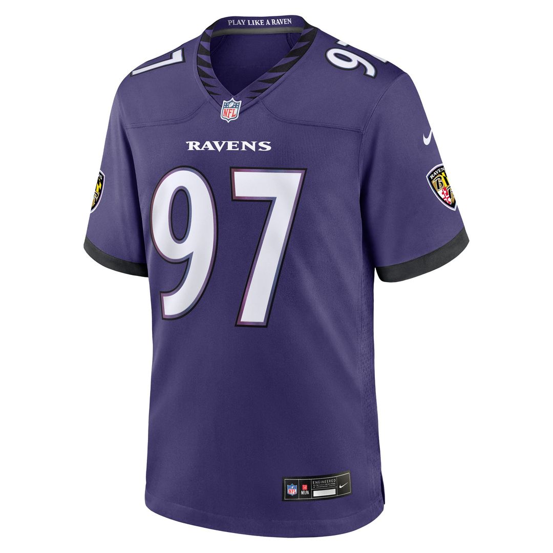 Men's Baltimore Ravens Ethan Burke Nike Purple Team Game Jersey