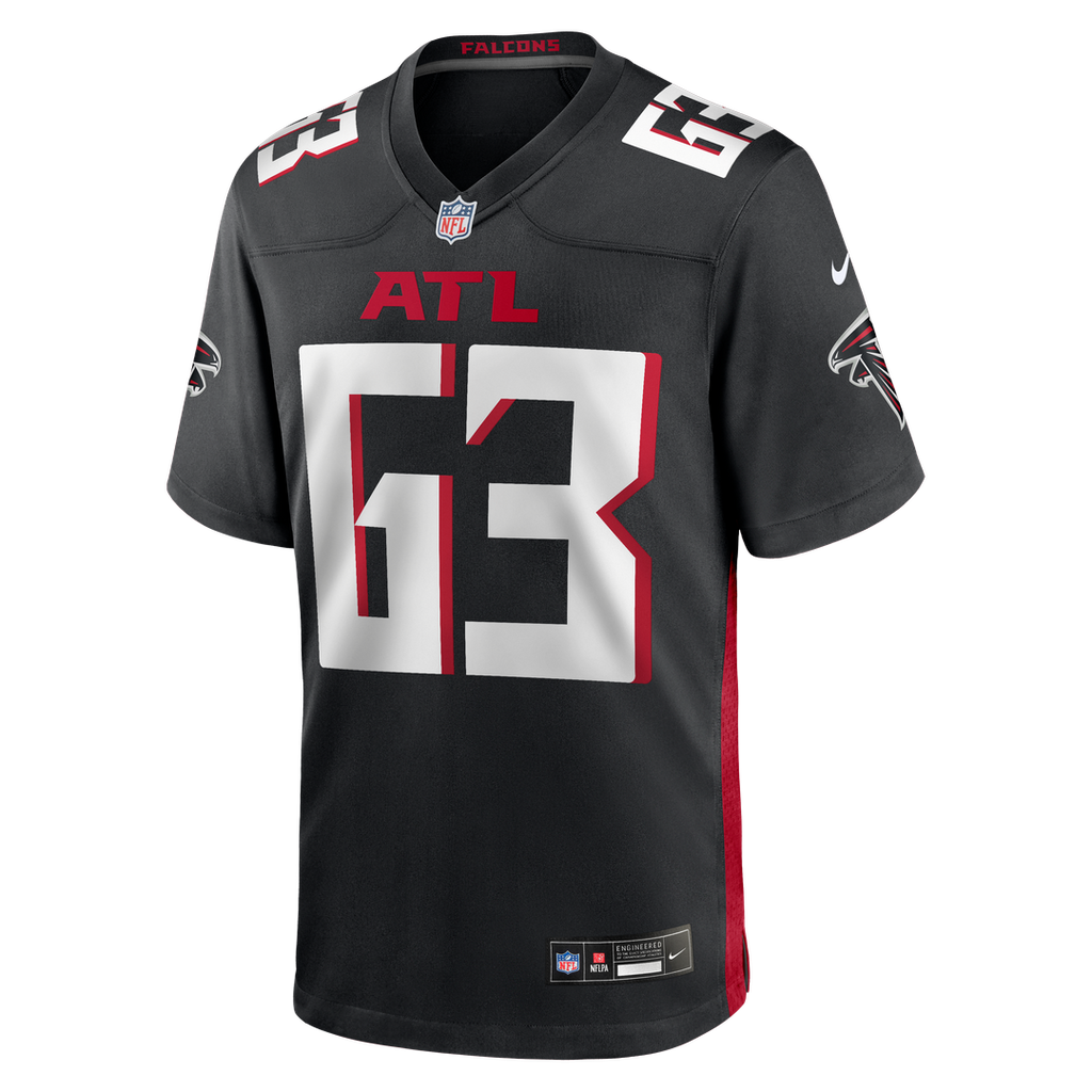 Men's Atlanta Falcons Chris Lindstrom Nike Black Game Jersey