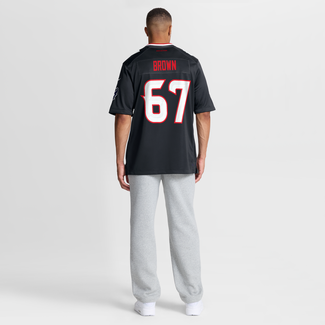 Men's Houston Texans Evan Brown Nike  Navy Team Game Jersey