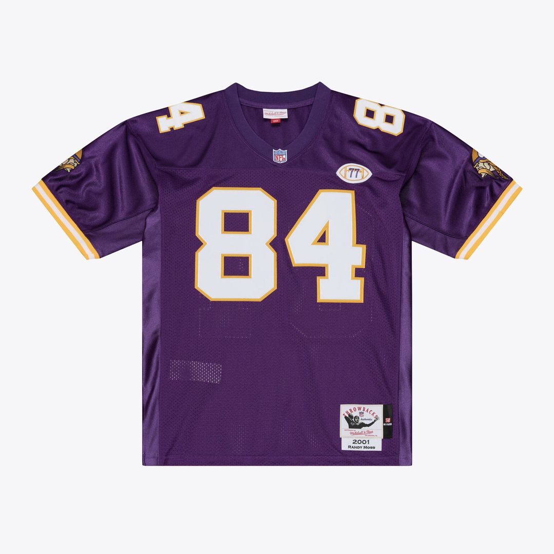 Men's Minnesota Vikings Randy Moss Mitchell & Ness Purple 2001 Authentic Throwback Jersey
