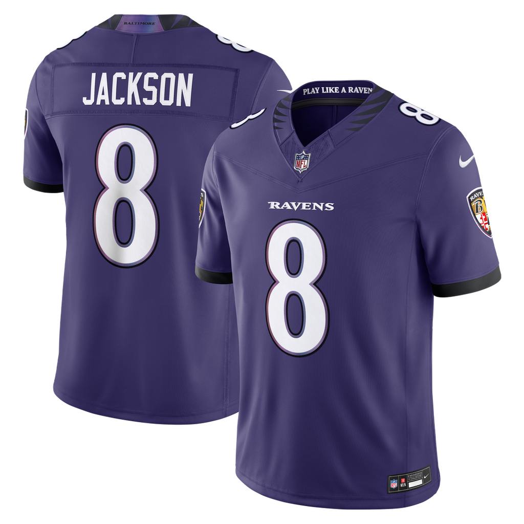 Men's Baltimore Ravens Lamar Jackson Nike Purple Team Vapor F.U.S.E. Stitched Limited Jersey