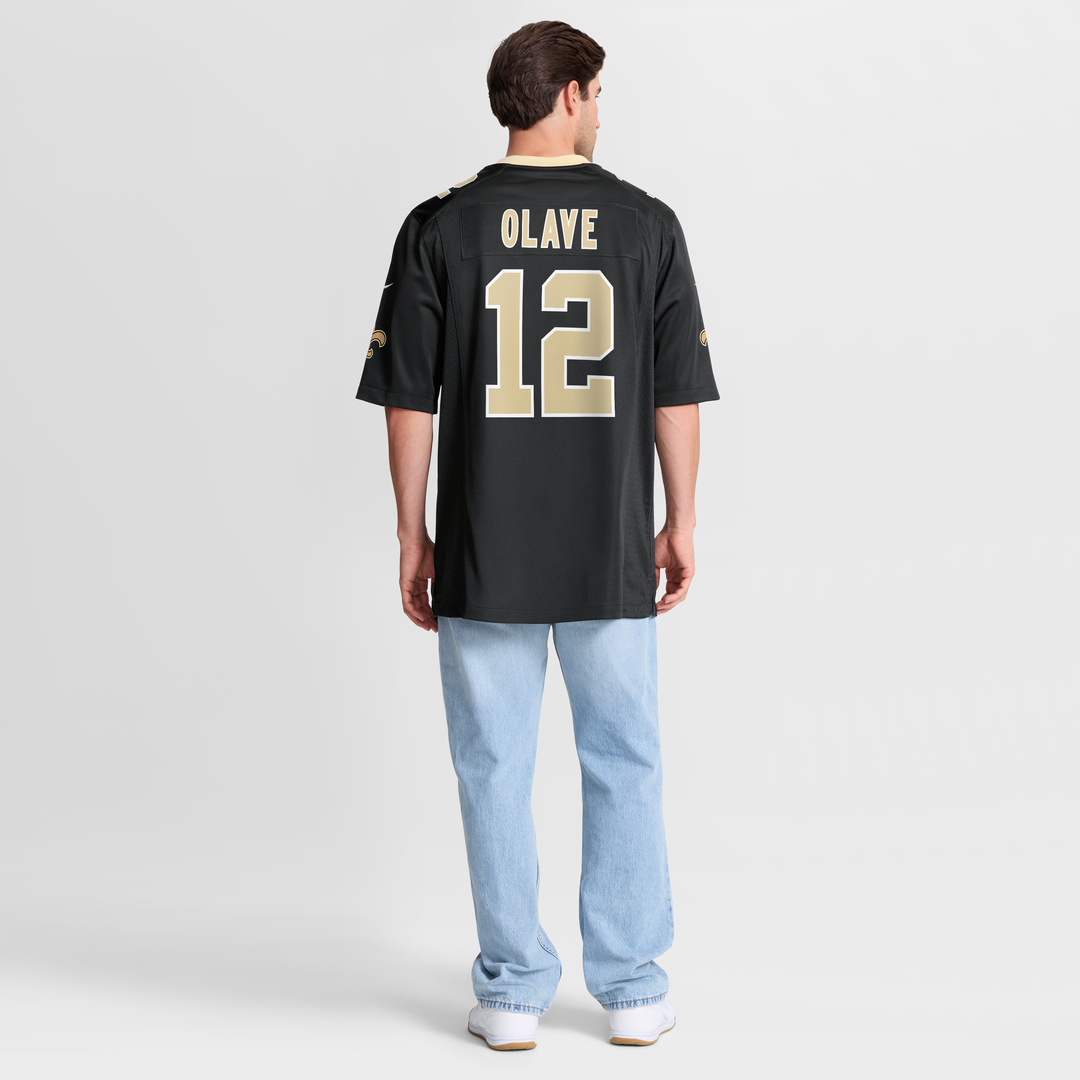 Men's New Orleans Saints Chris Olave Nike Black Player Game Jersey
