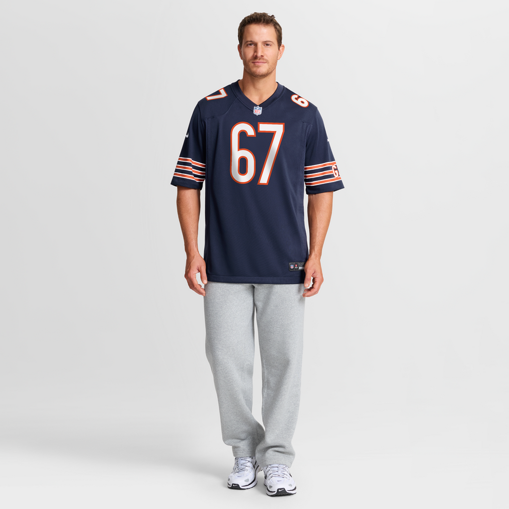 Men's Chicago Bears Garrett Bradbury Nike Navy Team Game Jersey