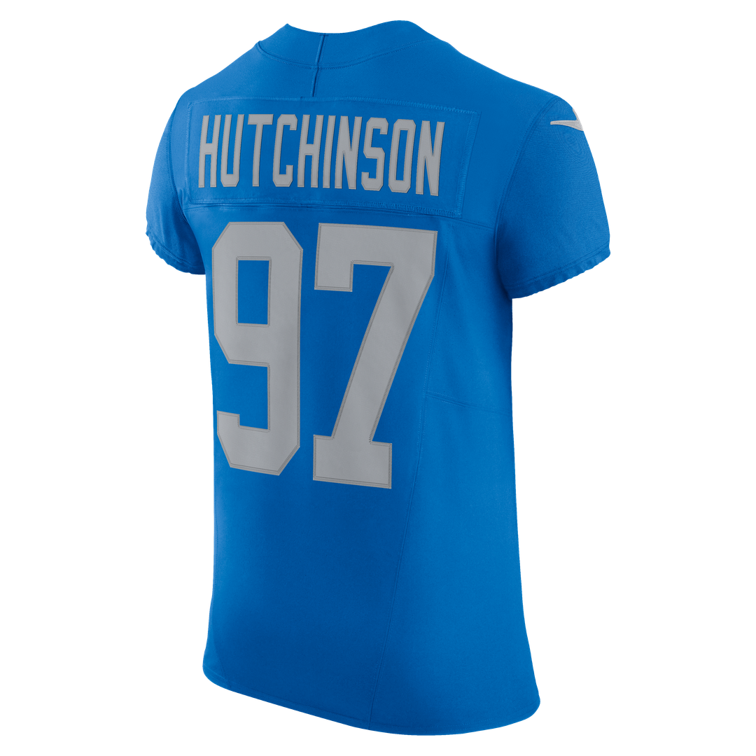 Men's Detroit Lions Aidan Hutchinson Nike Blue Alternate Vapor F.U.S.E. Elite Jersey
