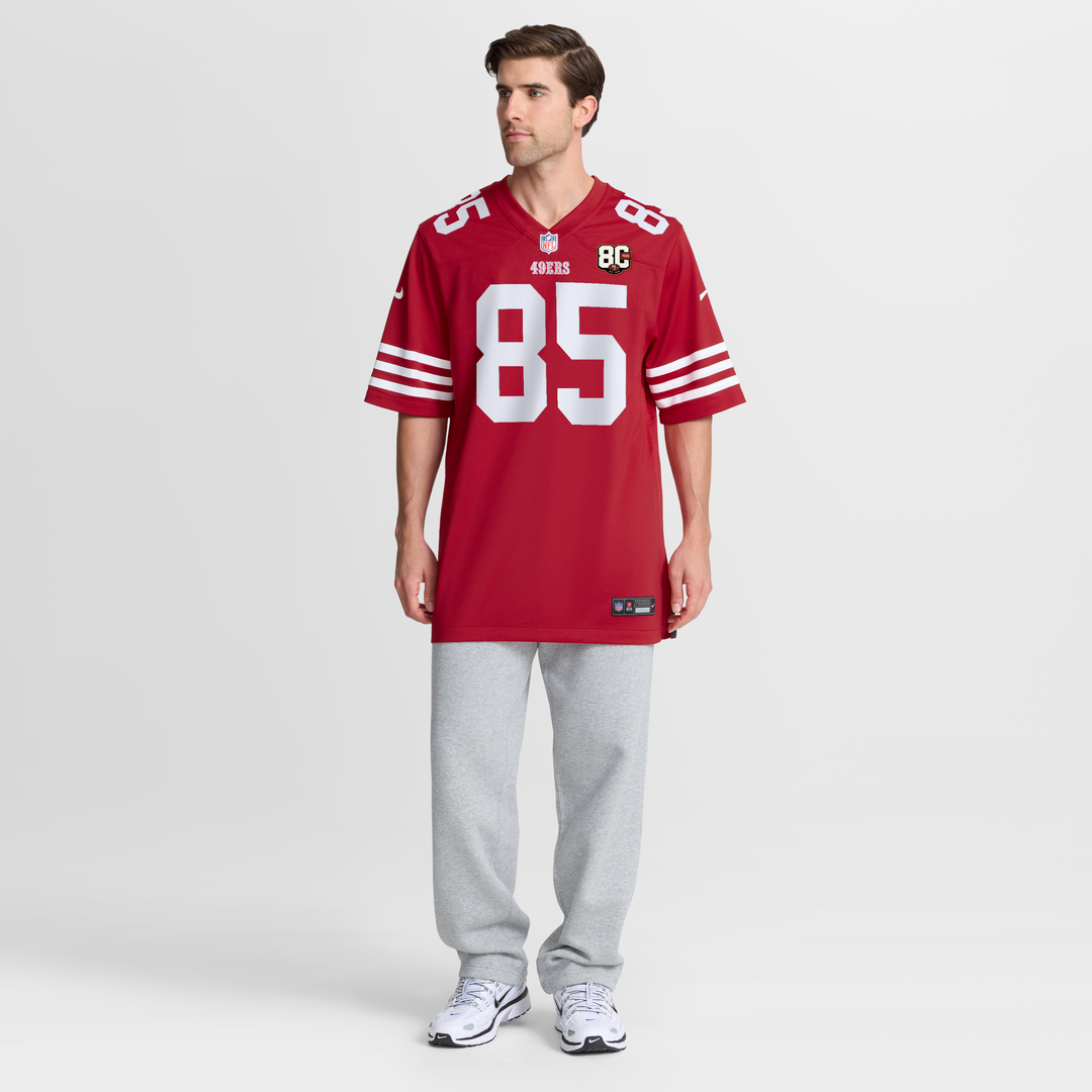 Men's San Francisco 49ers George Kittle Nike Scarlet 80th Anniversary Game Jersey