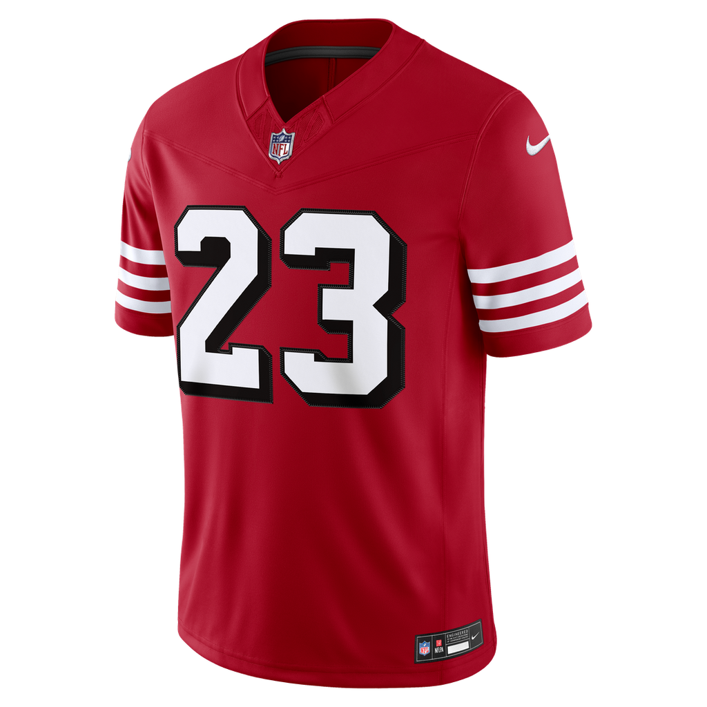 Men's San Francisco 49ers Christian McCaffrey Nike Scarlet Alternate Vapor F.U.S.E. Stitched Limited Jersey