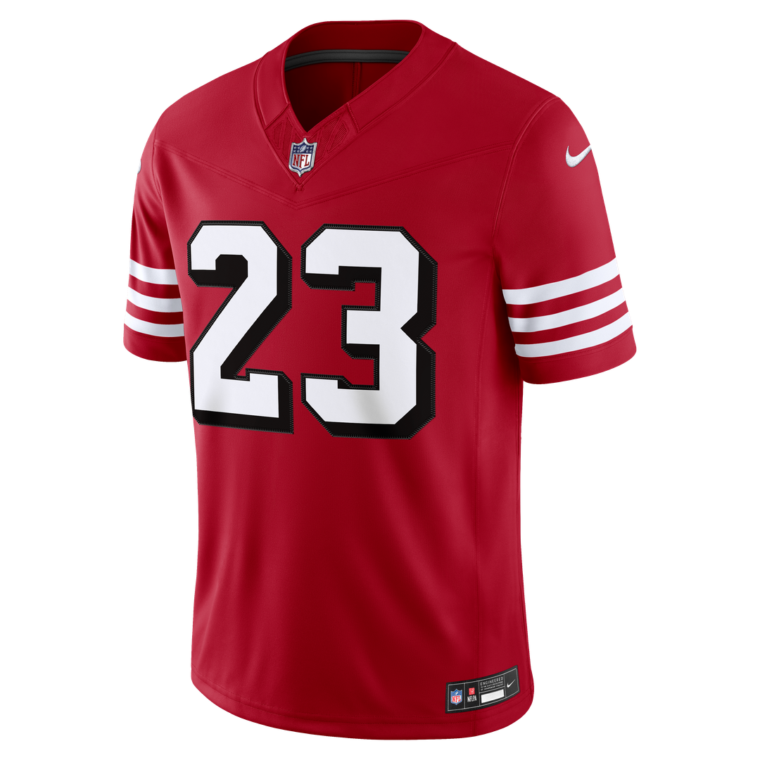 Men's San Francisco 49ers Christian McCaffrey Nike Scarlet Alternate Vapor F.U.S.E. Stitched Limited Jersey