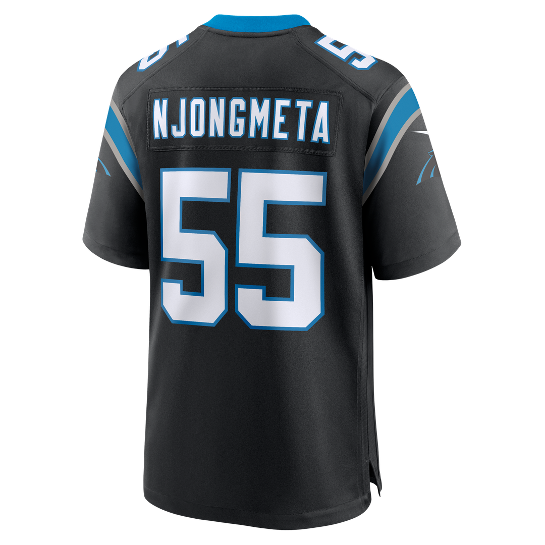 Men's Carolina Panthers Maema Njongmeta Nike  Black Team Game Jersey