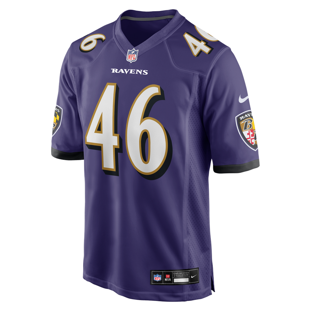 Men's Baltimore Ravens Nick Moore Nike Purple Game Jersey