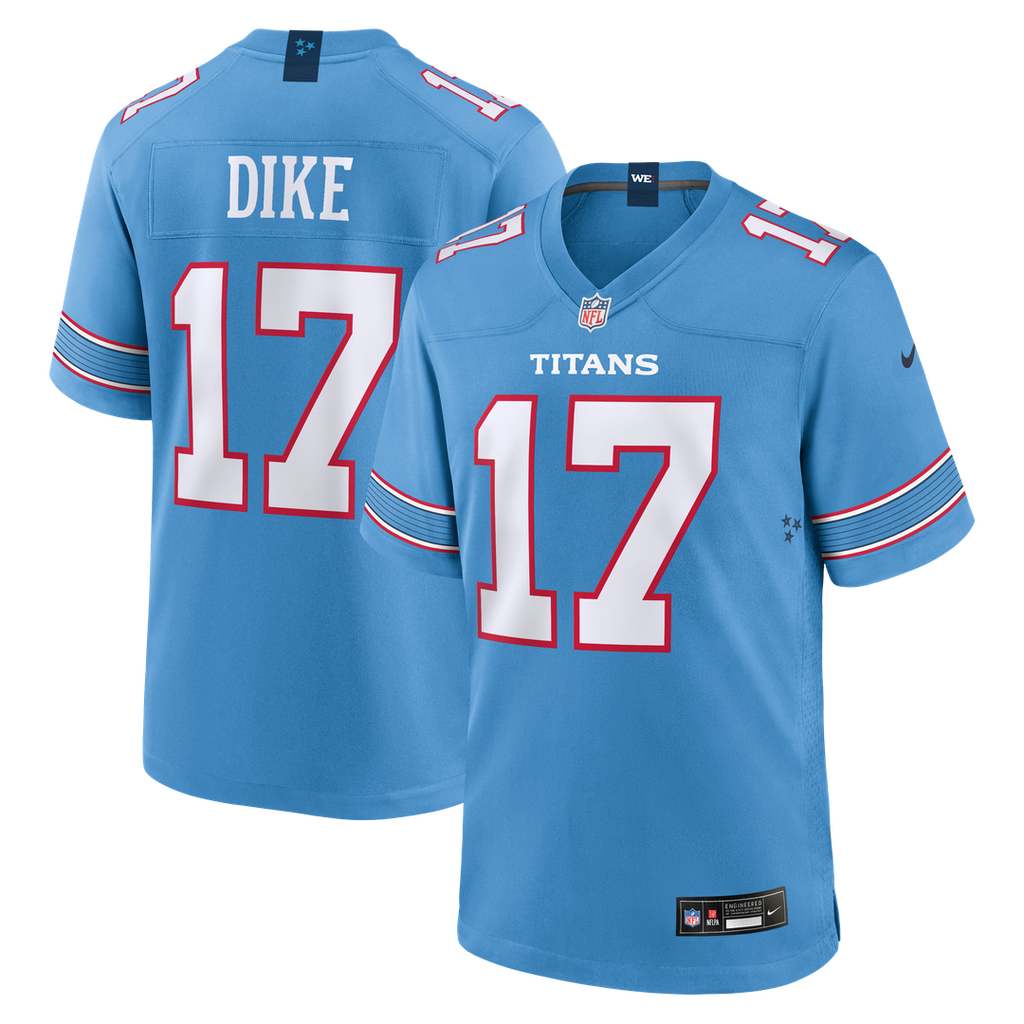 Men's Tennessee Titans Chimere Dike Nike  Light Blue Team Game Jersey